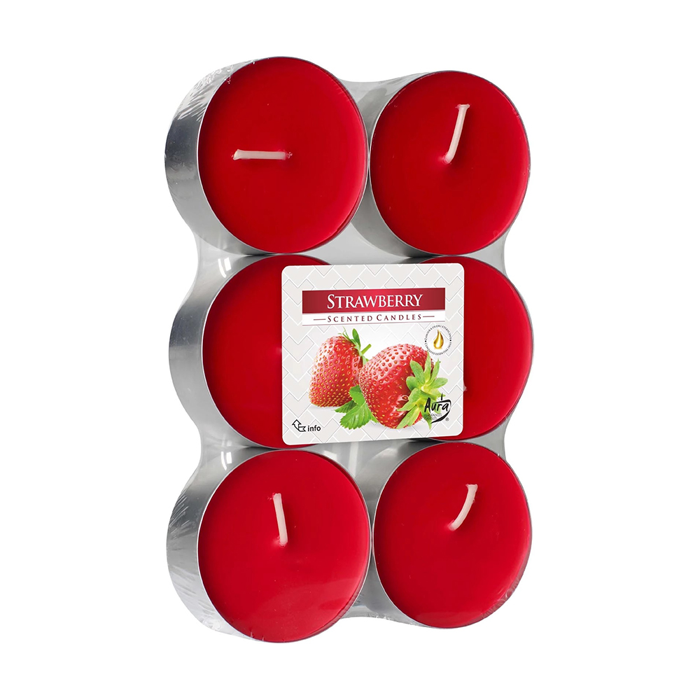 Ароматичні свічки Bispol Scented Candles Полуниця, 6 шт